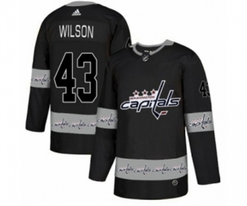 Adidas Washington Capitals #43 Tom Wilson Authentic Black Team Logo Fashion NHL Jersey