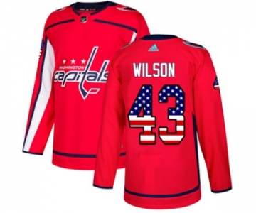 Adidas Washington Capitals #43 Tom Wilson Authentic Red USA Flag Fashion NHL Jersey