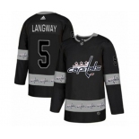 Adidas Washington Capitals #5 Rod Langway Authentic Black Team Logo Fashion NHL Jersey