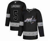 Adidas Washington Capitals #5 Rod Langway Authentic Black Team Logo Fashion NHL Jersey