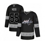 Adidas Washington Capitals #55 Aaron Ness Authentic Black Team Logo Fashion NHL Jersey