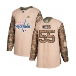 Adidas Washington Capitals #55 Aaron Ness Authentic Camo Veterans Day Practice NHL Jersey