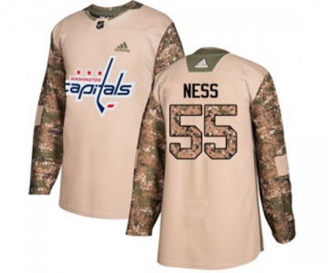 Adidas Washington Capitals #55 Aaron Ness Authentic Camo Veterans Day Practice NHL Jersey