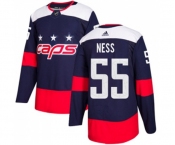 Adidas Washington Capitals #55 Aaron Ness Authentic Navy Blue 2018 Stadium Series NHL Jersey