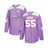 Adidas Washington Capitals #55 Aaron Ness Authentic Purple Fights Cancer Practice NHL Jersey