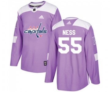 Adidas Washington Capitals #55 Aaron Ness Authentic Purple Fights Cancer Practice NHL Jersey