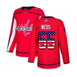 Adidas Washington Capitals #55 Aaron Ness Authentic Red USA Flag Fashion NHL Jersey