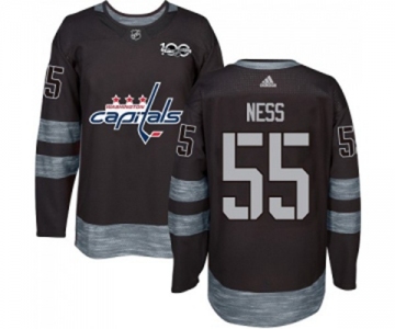 Adidas Washington Capitals #55 Aaron Ness Premier Black 1917-2017 100th Anniversary NHL Jersey