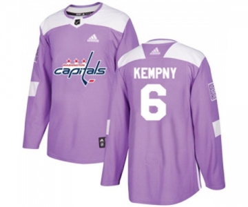 Adidas Washington Capitals #6 Michal Kempny Authentic Purple Fights Cancer Practice NHL Jersey