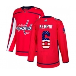 Adidas Washington Capitals #6 Michal Kempny Authentic Red USA Flag Fashion NHL Jersey