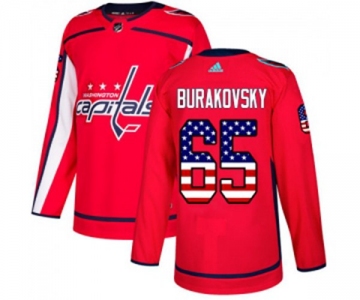 Adidas Washington Capitals #65 Andre Burakovsky Authentic Red USA Flag Fashion NHL Jersey