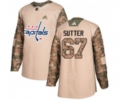 Adidas Washington Capitals #67 Riley Sutter Authentic Camo Veterans Day Practice NHL Jersey