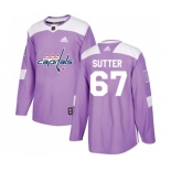 Adidas Washington Capitals #67 Riley Sutter Authentic Purple Fights Cancer Practice NHL Jersey