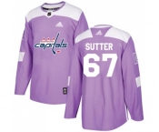 Adidas Washington Capitals #67 Riley Sutter Authentic Purple Fights Cancer Practice NHL Jersey