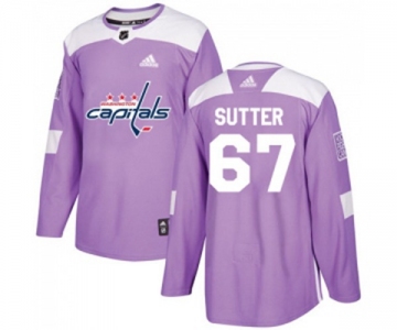 Adidas Washington Capitals #67 Riley Sutter Authentic Purple Fights Cancer Practice NHL Jersey