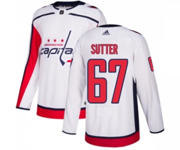 Adidas Washington Capitals #67 Riley Sutter Authentic White Away NHL Jersey