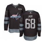 Adidas Washington Capitals #68 Jaromir Jagr Authentic Black 1917-2017 100th Anniversary NHL Jersey