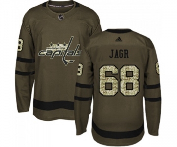 Adidas Washington Capitals #68 Jaromir Jagr Authentic Green Salute to Service NHL Jersey