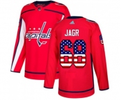 Adidas Washington Capitals #68 Jaromir Jagr Authentic Red USA Flag Fashion NHL Jersey