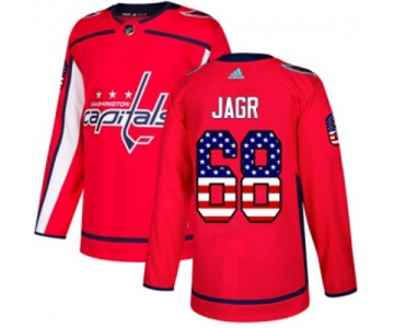 Adidas Washington Capitals #68 Jaromir Jagr Authentic Red USA Flag Fashion NHL Jersey