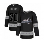 Adidas Washington Capitals #70 Braden Holtby Authentic Black Team Logo Fashion NHL Jersey