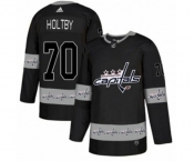 Adidas Washington Capitals #70 Braden Holtby Authentic Black Team Logo Fashion NHL Jersey