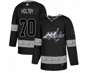 Adidas Washington Capitals #70 Braden Holtby Authentic Black Team Logo Fashion NHL Jersey