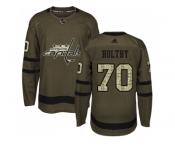 Adidas Washington Capitals #70 Braden Holtby Green Salute to Service Stitched NHL Jersey