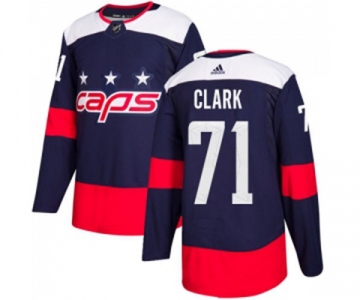 Adidas Washington Capitals #71 Kody Clark Authentic Navy Blue 2018 Stadium Series NHL Jersey