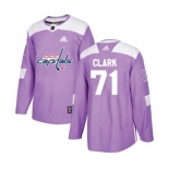 Adidas Washington Capitals #71 Kody Clark Authentic Purple Fights Cancer Practice NHL Jersey