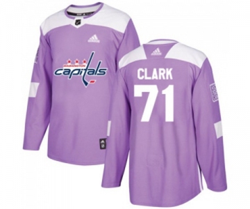 Adidas Washington Capitals #71 Kody Clark Authentic Purple Fights Cancer Practice NHL Jersey