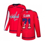 Adidas Washington Capitals #71 Kody Clark Authentic Red USA Flag Fashion NHL Jersey