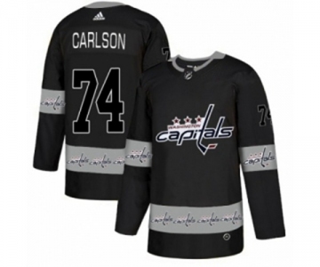 Adidas Washington Capitals #74 John Carlson Authentic Black Team Logo Fashion NHL Jersey