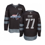 Adidas Washington Capitals #77 T.J. Oshie Authentic Black 1917-2017 100th Anniversary NHL Jersey