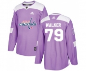 Adidas Washington Capitals #79 Nathan Walker Authentic Purple Fights Cancer Practice NHL Jersey