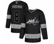 Adidas Washington Capitals #8 Alex Ovechkin Authentic Black Team Logo Fashion NHL Jersey