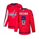 Adidas Washington Capitals #8 Alex Ovechkin Authentic Red USA Flag Fashion NHL Jersey