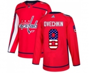 Adidas Washington Capitals #8 Alex Ovechkin Authentic Red USA Flag Fashion NHL Jersey