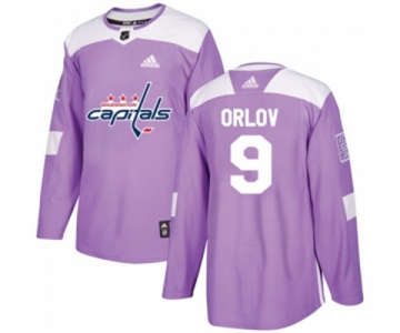 Adidas Washington Capitals #9 Dmitry Orlov Authentic Purple Fights Cancer Practice NHL Jersey