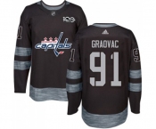 Adidas Washington Capitals #91 Tyler Graovac Authentic Black 1917-2017 100th Anniversary NHL Jersey