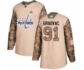 Adidas Washington Capitals #91 Tyler Graovac Authentic Camo Veterans Day Practice NHL Jersey