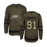 Adidas Washington Capitals #91 Tyler Graovac Premier Green Salute to Service NHL Jersey