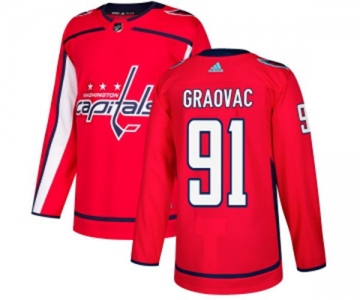 Adidas Washington Capitals #91 Tyler Graovac Premier Red Home NHL Jersey