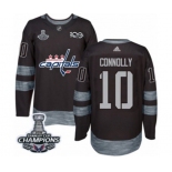 Men Adidas Washington Capitals #10 Brett Connolly Authentic Black 1917-2017 100th Anniversary 2018 Stanley Cup Final Champions NHL Jersey