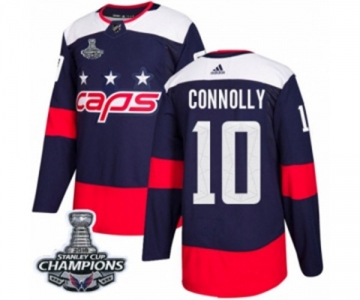 Men Adidas Washington Capitals #10 Brett Connolly Authentic Navy Blue 2018 Stadium Series 2018 Stanley Cup Final Champions NHL Jersey