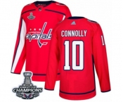 Men Adidas Washington Capitals #10 Brett Connolly Authentic Red Home 2018 Stanley Cup Final Champions NHL Jersey