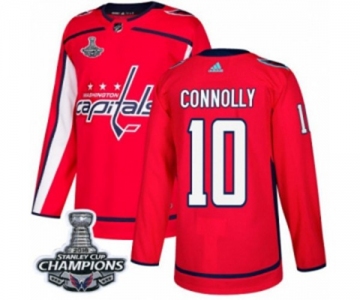 Men Adidas Washington Capitals #10 Brett Connolly Authentic Red Home 2018 Stanley Cup Final Champions NHL Jersey