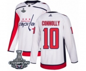 Men Adidas Washington Capitals #10 Brett Connolly Authentic White Away 2018 Stanley Cup Final Champions NHL Jersey