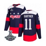 Men Adidas Washington Capitals #11 Mike Gartner Authentic Navy Blue 2018 Stadium Series 2018 Stanley Cup Final Champions NHL Jersey