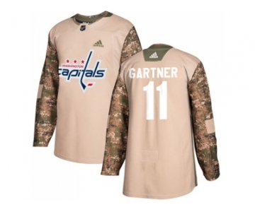 Men Adidas Washington Capitals #11 Mike Gartner Camo Authentic 2017 Veterans Day Stitched NHL Jersey